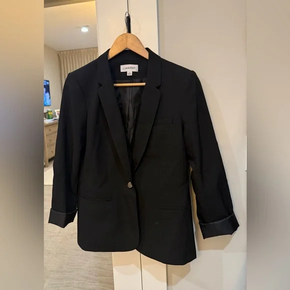Calvin Klein Womens Black Blazer Size 10 NWOT - Picture 1 of 8